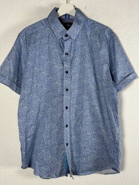 Robert Graham Mens Blue Button-Up Shirt XL Tailored Fit Modern Americana NWOT